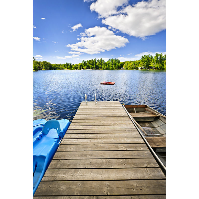 Dock On Lake - Wrapped Canvas Print, 91cm H x 61cm W x 3.8cm D