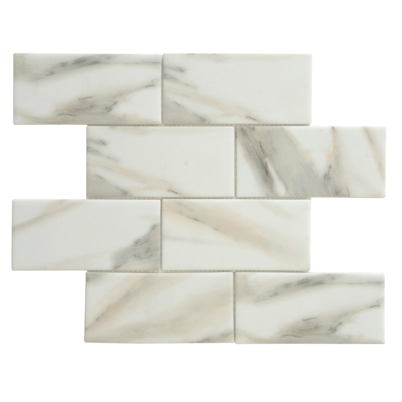 Carreau de mosaïque 3 po x 6 po, Calacatta