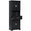 Grande armoire de salle de bain avec quatre portes, grand espace de rangement ouvert, armoire de rangement supérieure