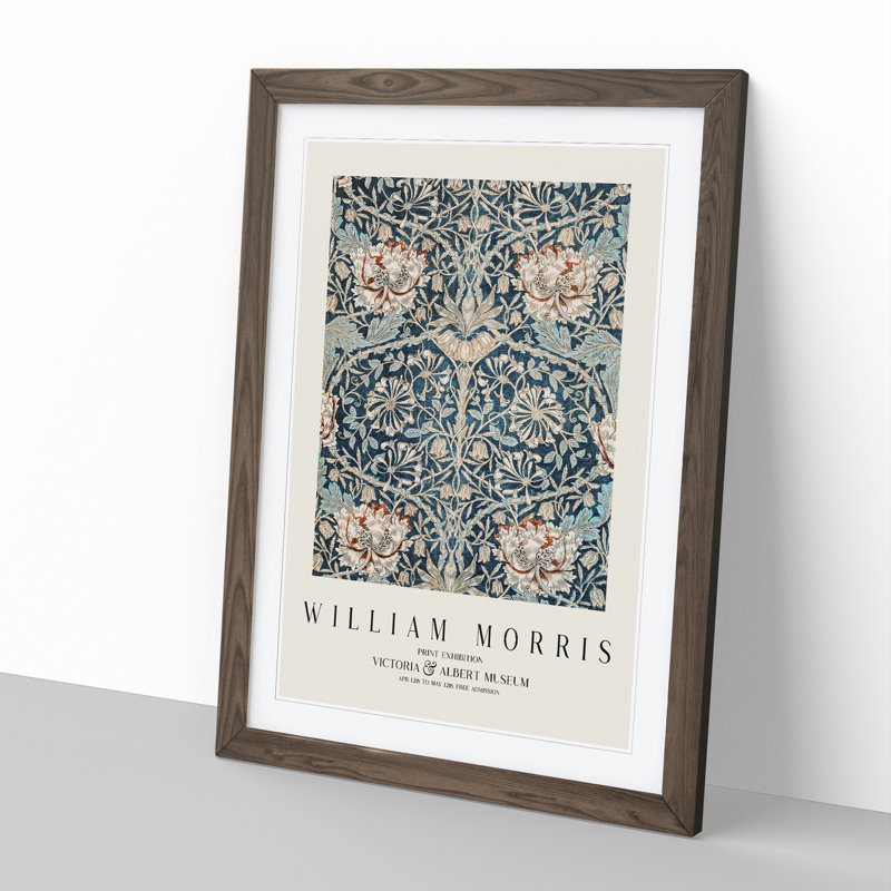 Honeysuckle Vol.2 by William Morris - Framed Print, Walnut Framed, 36cm H x 27cm W x 2cm D