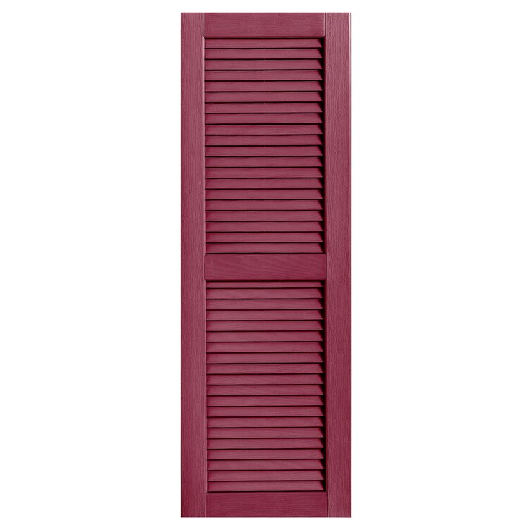 Straight Top Open Louver Shutters Pair(white)