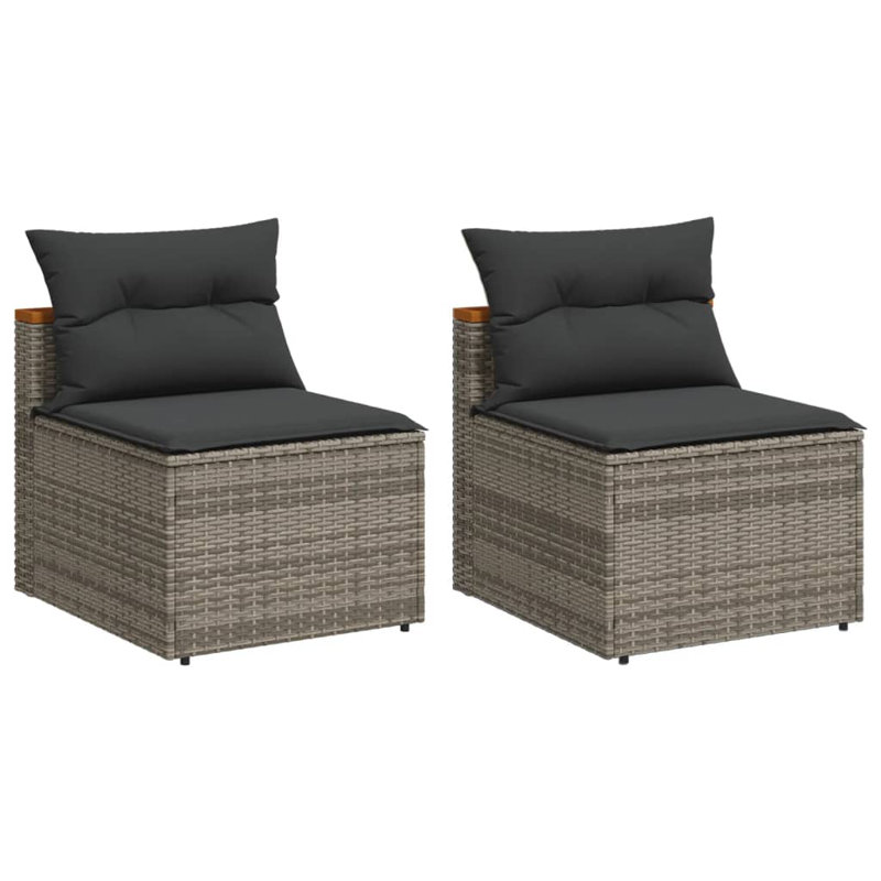 Causeuse d'extérieur avec coussins 21,3 po Sabiya, Gris / noir