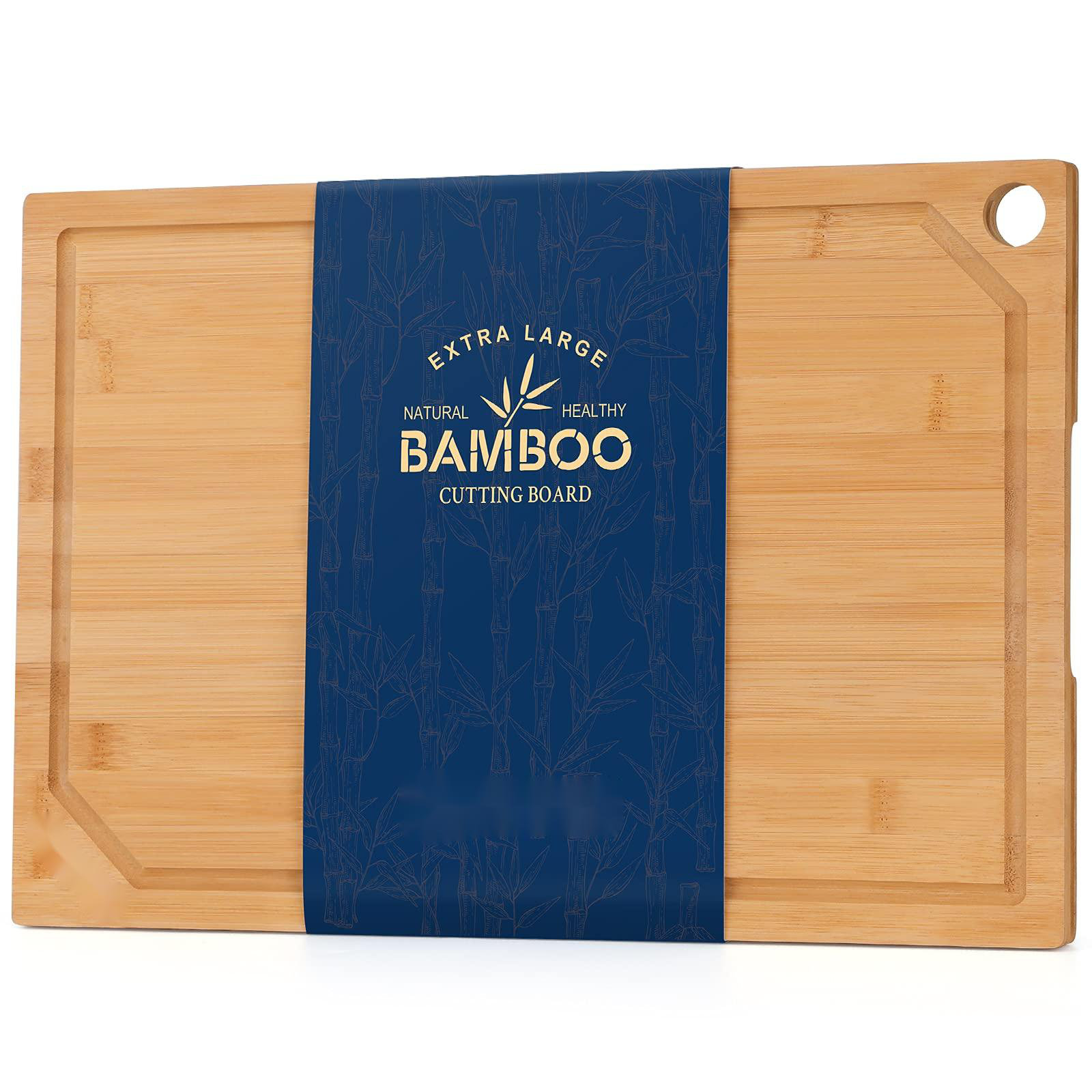 Large Organic Bamboo Cutting Board BPA Free