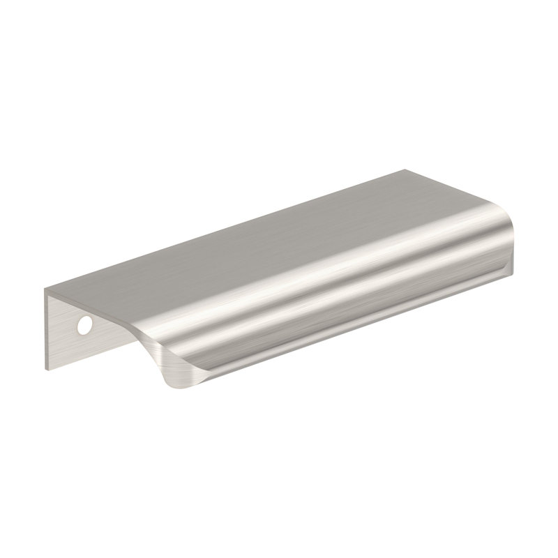 Poignée d'armoire en nickel satiné de 4 po (102 mm) Streamline Tab - paquet de 25, 4", Nickel satiné