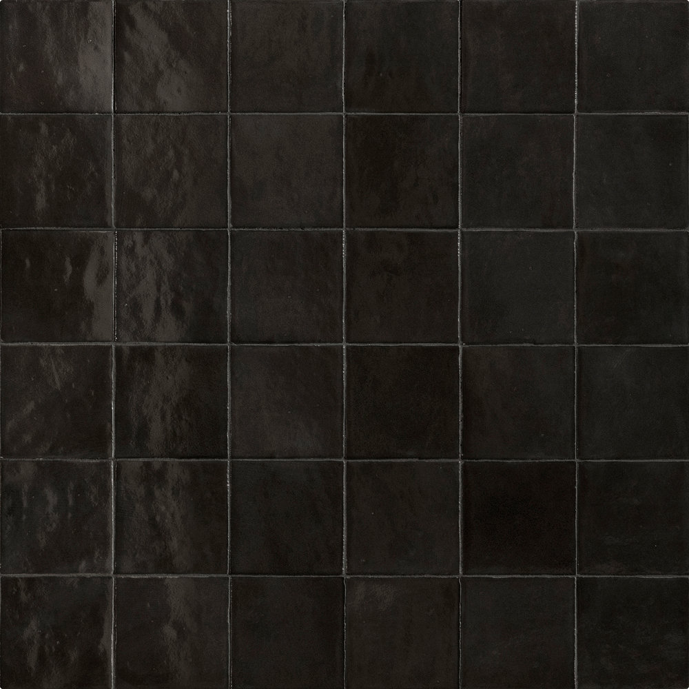 Greenwich 4" x 4" Glossy Tile, Nero