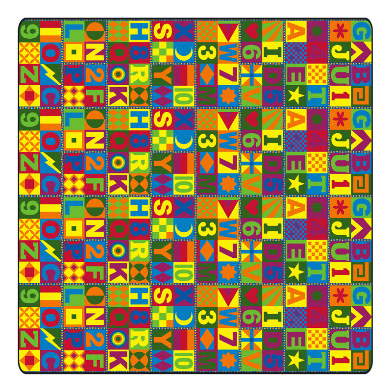 Tapis touffeté jaune/bleu/rouge Bermudez, Rectangle 12 pi x 18 pi