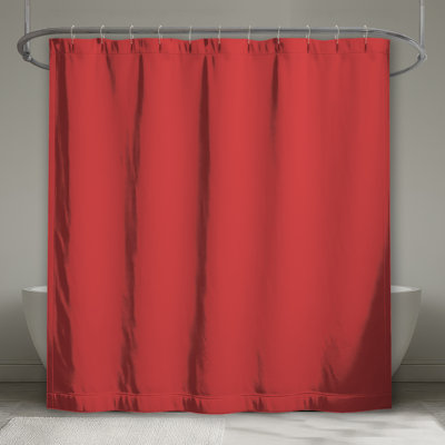 Solid Red Background Shower Curtains Extra Long