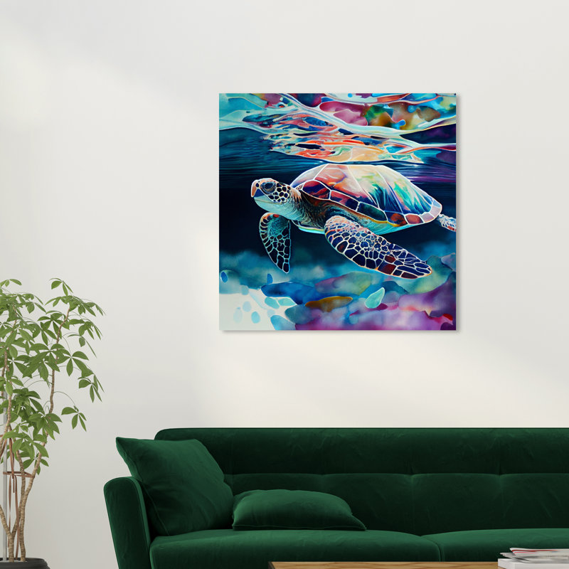 «Sea Turtle II», impression sur toile tendue, L 30 po x H 30 po x P 0,8 po