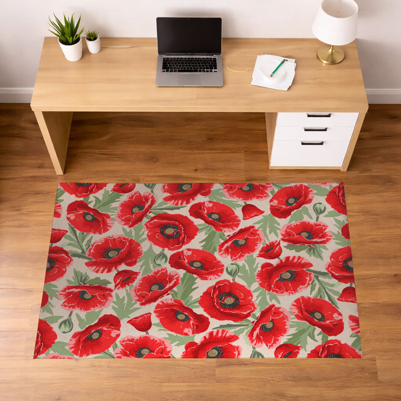 Tapis de bureau léger Poppie, 0.1" H x 72" W x 48" D x, Ivoire ivoire