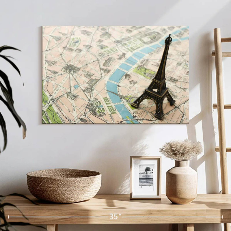 Carte de Paris, Tour Eiffel, Aliaz, H 16 po x l 24 po