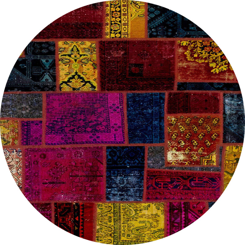 Abstract Indoor Rug, Round 6'