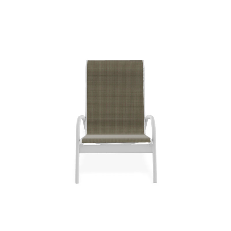 Gardenella Patio Chair, Brown Sunbrella® Tweed, White