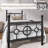 Metal Bed Frame, Vintage Circular Headboard & Footboard, Heavy-Duty Iron Platform Bed, No Box Spring Needed-2126442839