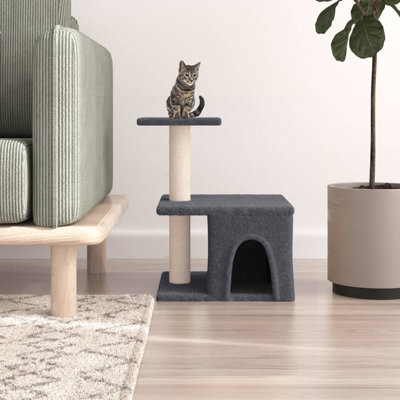 Arbre à chat vidaXL Bois d'ingénierie, sisal moelleux, compact et durable
