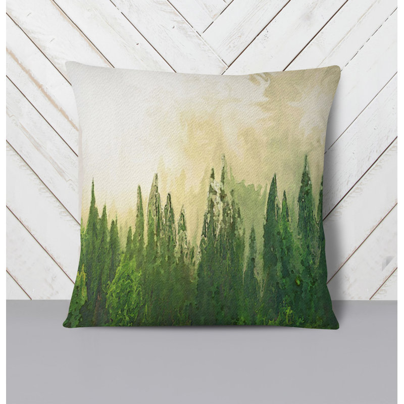 Throw Pillow With Insert, Brown/Green 1, 16"H x 16"W