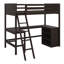 Lit mezzanine simple avec tablettes et bureau, lit mezzanine en bois avec bureau-1742409717