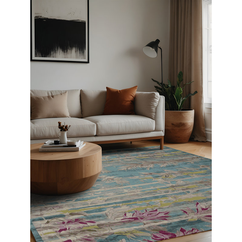 Machine Washable Gray Area Rug, Square 4'