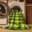 Machine Washable Checkered Green Area Rug-2035033021