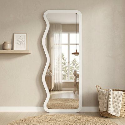 Miroir autoportant incurvé unique