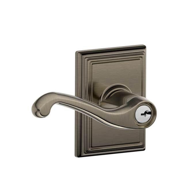 Flair Lever with Addison Trim Keyed Entry Lock
