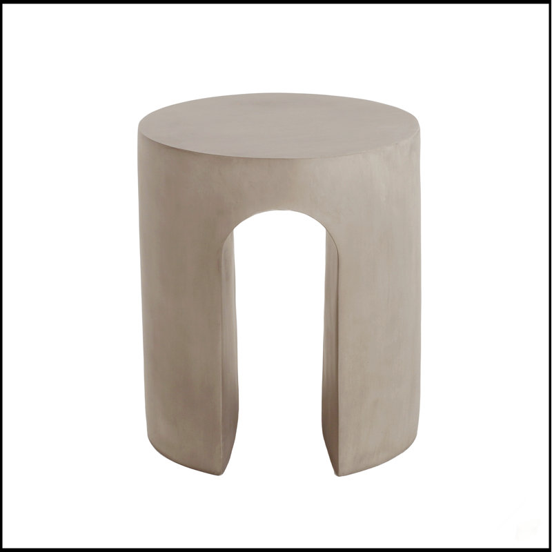 Table d'appoint ronde en U durable en forme de U avec béton résistant aux intempéries, parfaite pour la terrasse et le jardin