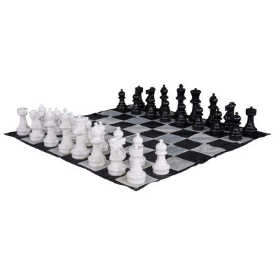 12" Giant Plastic Chess Set with a Quick Fold Nylon Board