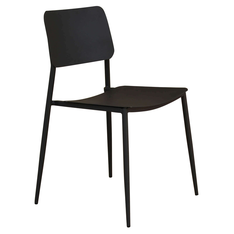 Gainey Armless Stacking Chair, Dark Grey