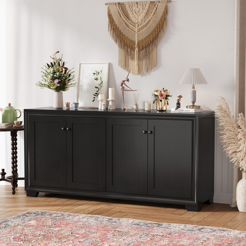 Console de rangement Buffet Modern Farmhouse, Noir