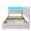 Twin Daybed Upholstered With Two Storage Compartments, Built-In Electrical Outlet, LED Lighting, And A Storage-Equipped Headboard-1341776446