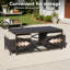Ensemble de patio extérieur en osier pour 2 personnes avec chaises, repose-pieds, table d'appoint et coussins beiges-875432833