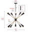 Luminaire suspendu rustique à intensité variable Spoutnik 10 lumières Bethina