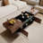 Walnut Rectangular Coffee Table With 86.2''W Extendable Sliding Top And Storage Cabinets & Hidden Compartment, Elegant Living Room Furniture