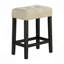 Ensemble de salle à manger bicolore 3 pièces avec tabourets capitonnés beige