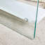 Table de chevet simple et élégante avec tiroirs, avec plateau en panneau de fibres à densité moyenne et côtés en verre trempé, idéale pour les espaces multiples et un excellent rangement.