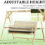 Balançoire de jardin en bois pour une conversation en plein air avec assise large, siège à mouvement stable et de soutien, suspension réglable, sièges rembourrés épais