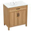 Meuble-lavabo de 30 po en bois avec cadre en bois, 2 portes à fermeture douce, 1 tiroir rabattable, tablette réglable, armoire de rangement moderne-1871131204