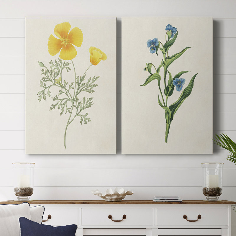 Fleurs des saisons - Toile tendue avec châssis de qualité supérieure - prête à être accrochée