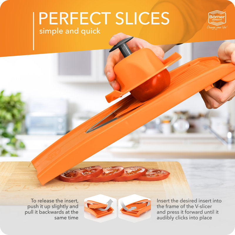 Borner V1-Classic Mandoline, Basic Set, Orange, Orange