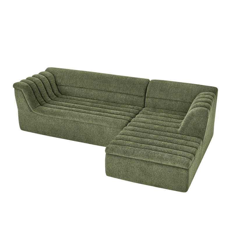 Canapé modulaire en U Kirel avec revêtement en chenille et design modulaire Kirel, 29*106*67, Vert