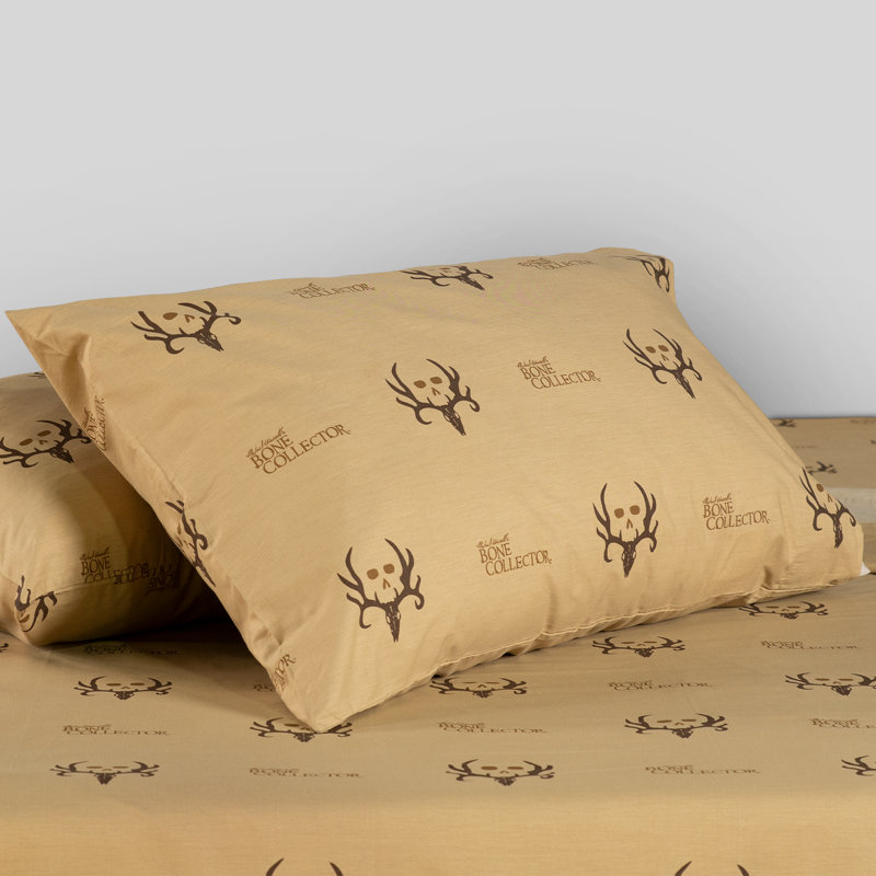 Bone Collector 100% Polycotton Rustic Skull & Hunting Bone Sheet Set, Twin XL Sheet Set with 1 Pillowcase