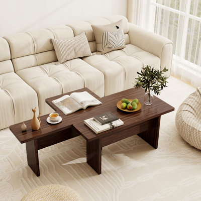  Ensemble de 2 tables basses modulaires en forme de L