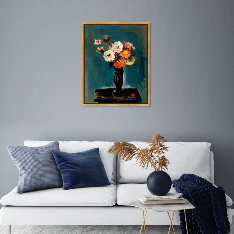 " Joseph Kutter - Fleurs " by Joseph Kutter Painting Print, Gold Framed, 24" H x 20" W x 1.5" D