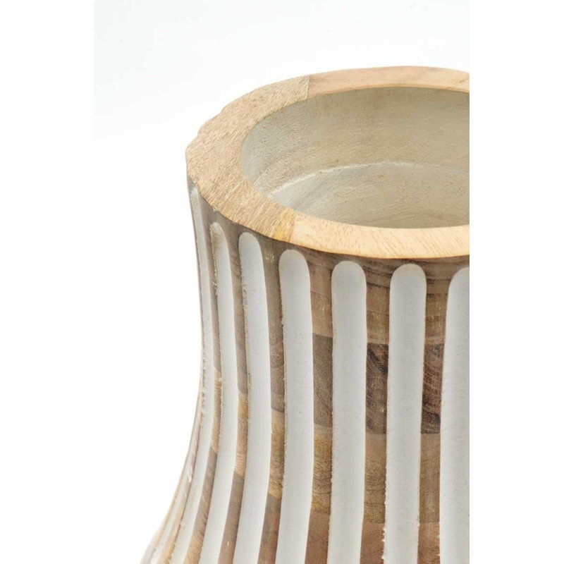  Wood Vase | Decorative Accent Handcrafted Wooden Vase | Elegant Home Décor | 9x15" 