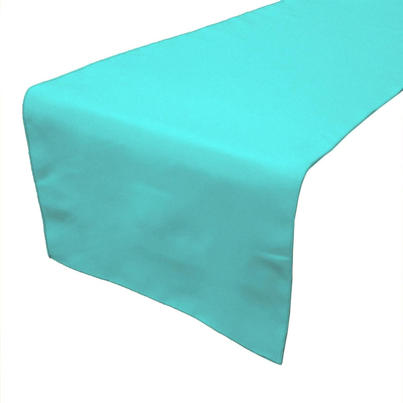 Chemin de table rectangulaire en polyester, 144 po x 12 po, Turquoise