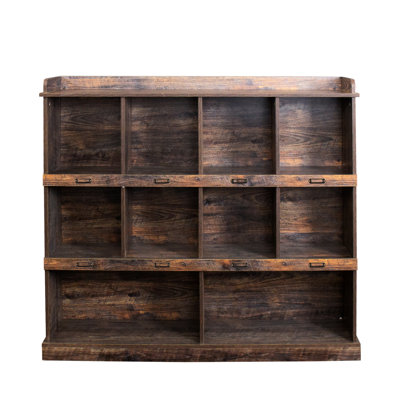 10-shelf Bookcase. Organize Your Belongings Easily. 15mm Particle Board, 3mm . . 52.91" X 12.12" 47.02 Storage For Various Items. Wooden Structure Wit by Lark Manor