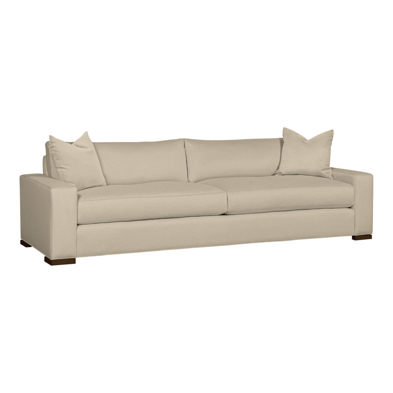 Paxton Upholstered 109'' Sofa, Tuck Linen, Havana