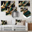 Décoration murale moderne en métal vert et or II-87832986
