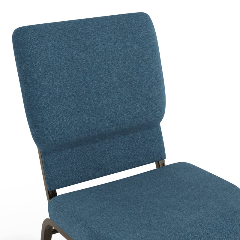 Chaise d'égelier en tissu avec support pour livres Mikolaj, Bleu
