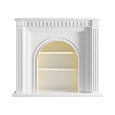 White Manufactured Wood Electric Fireplace