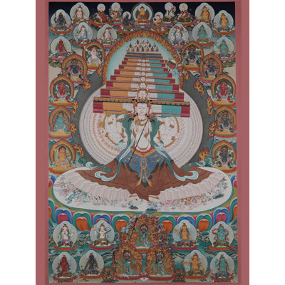 Buddha Or Bodhisattva - Dukkar (Brocadeless Thangka) | Pure 24 Carat Gold With Acrylic Paint